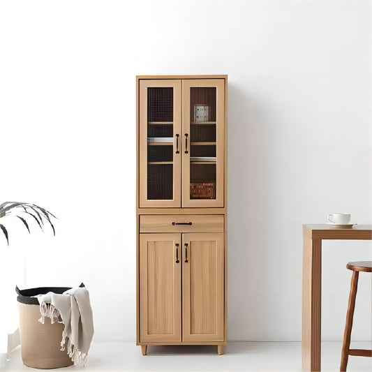 Merkat Wooden Storage Tall Cabinet with 4 Doors and 1 Drawer